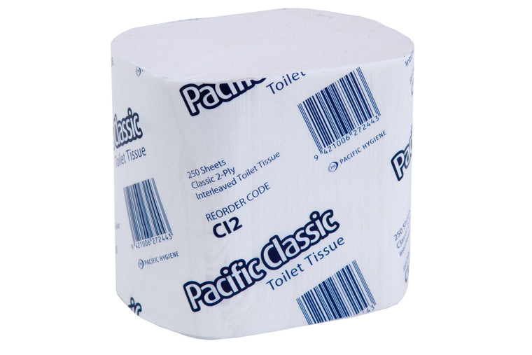 Pacific Classic Interleaved Tissue 2-Ply 250 Sheets